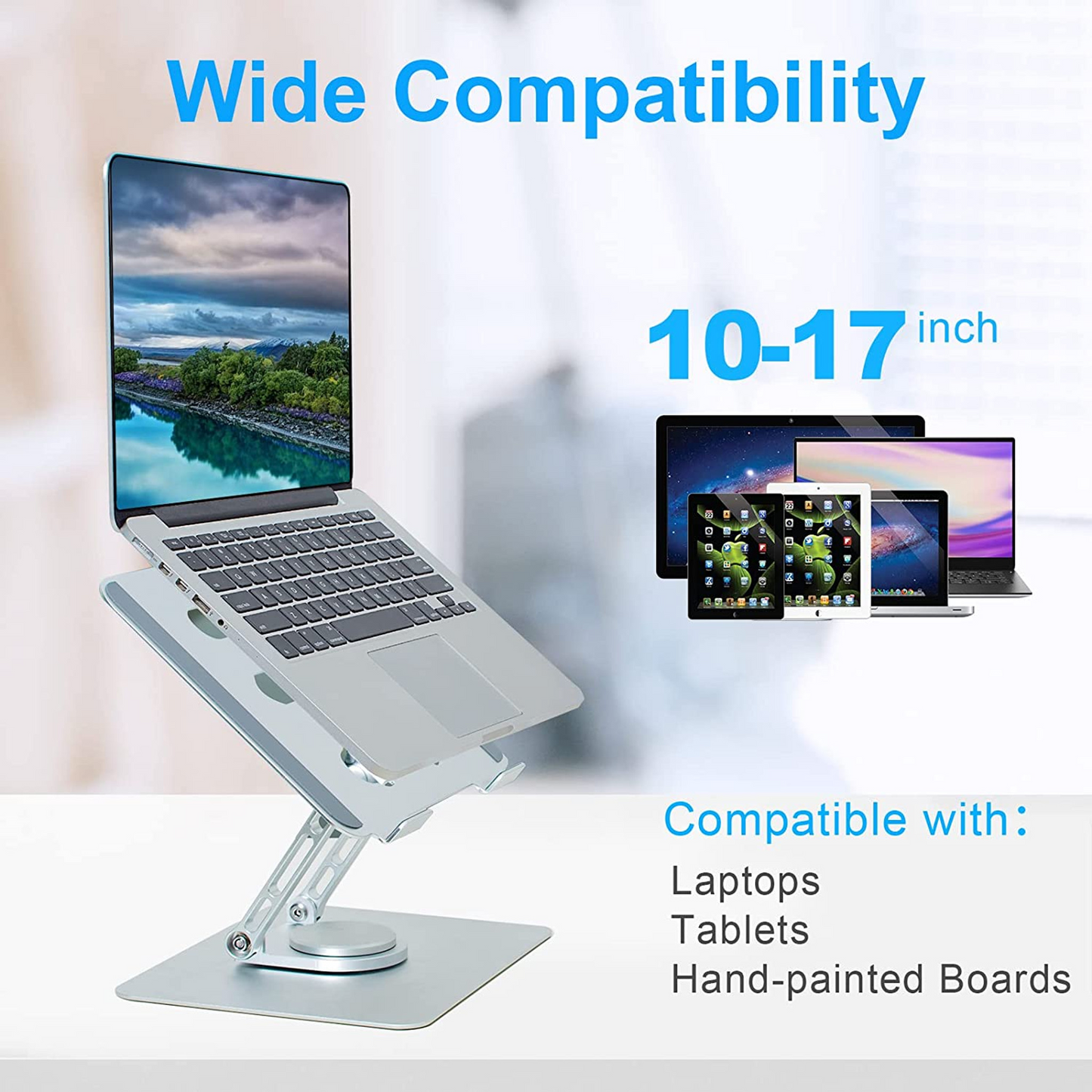 F6X Aluminium Silver Laptop Stand B01