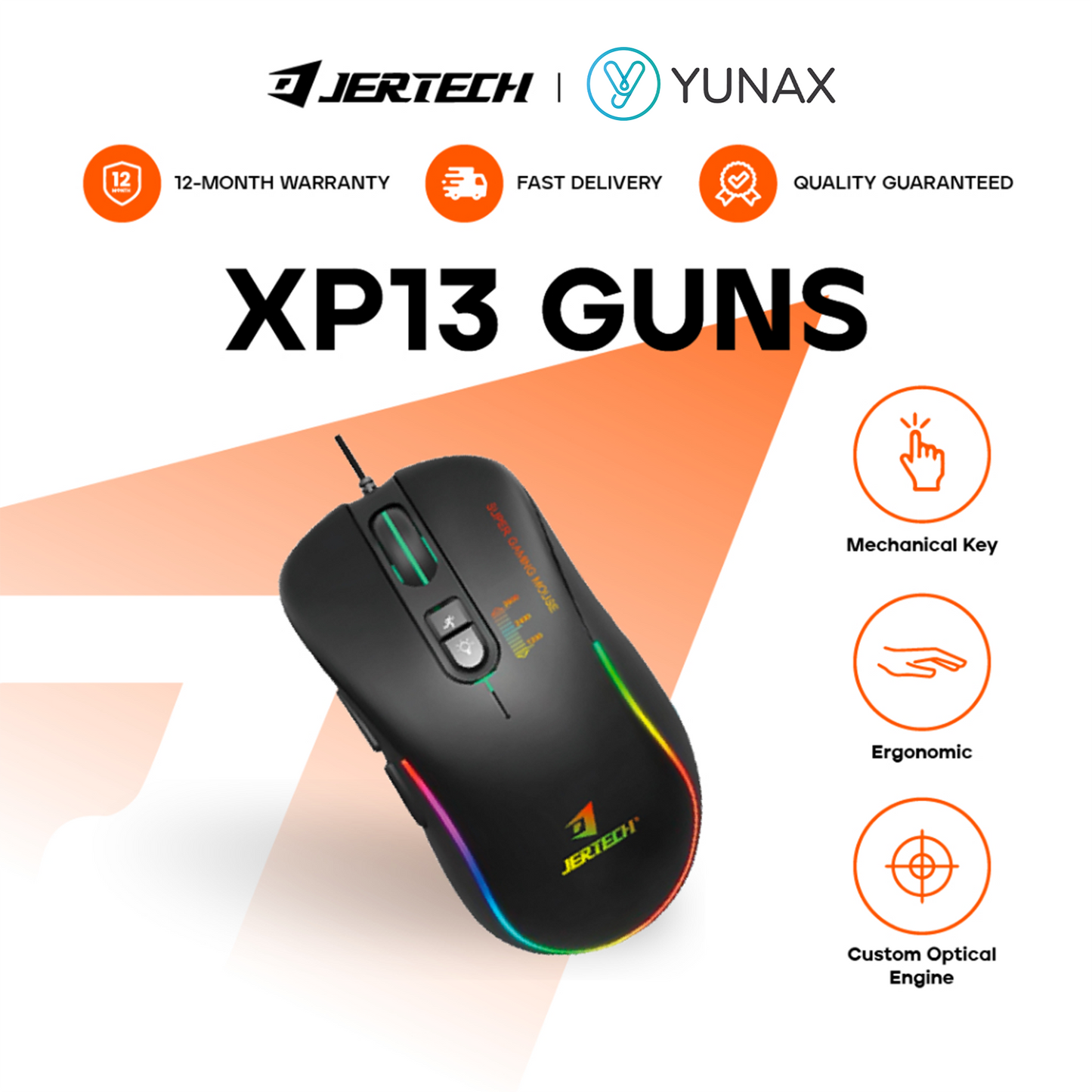 Jertech XP13 Guns Macro Pro Gaming Mouse